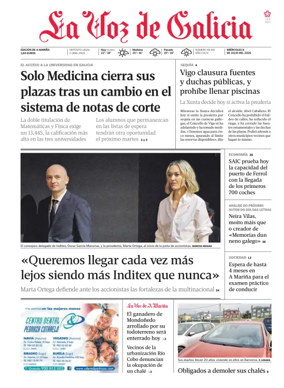 Cover of La Voz de Galicia (Viveiro)