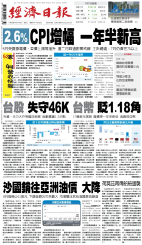 Cover of Economic Daily News (Taiwan)