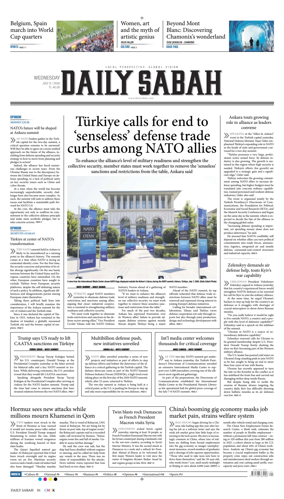 Cover of Daily Sabah (Turkey)