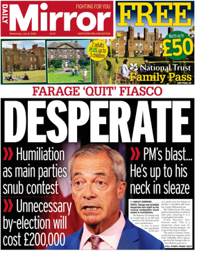 Cover of Daily Mirror (Northern Ireland)