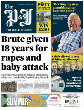 Cover of The Press and Journal (Inverness Highlands and Islands)