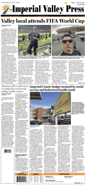 Cover of Imperial Valley Press