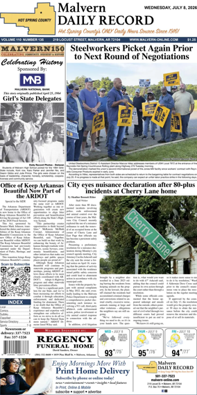 Cover of Malvern Daily Record