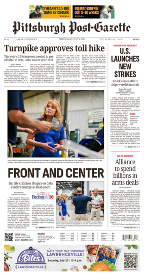 Cover of Pittsburgh Post-Gazette