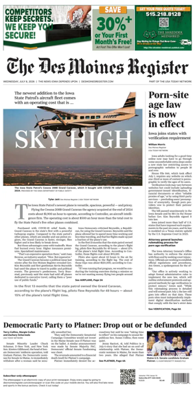Cover of The Des Moines Register