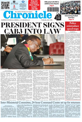 Cover of Chronicle (Zimbabwe)