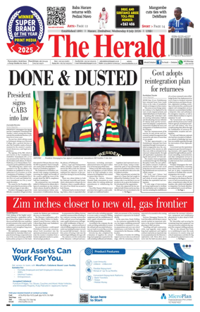 Cover of The Herald (Zimbabwe)