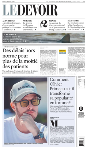 Cover of Le Devoir