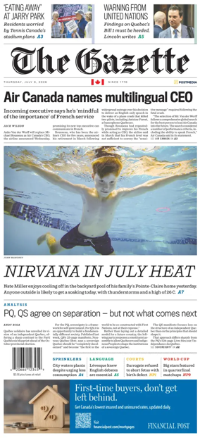 Cover of Montreal Gazette