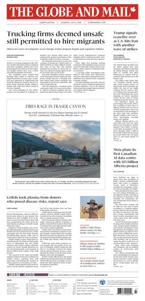 Cover of The Globe and Mail (Alberta Edition)