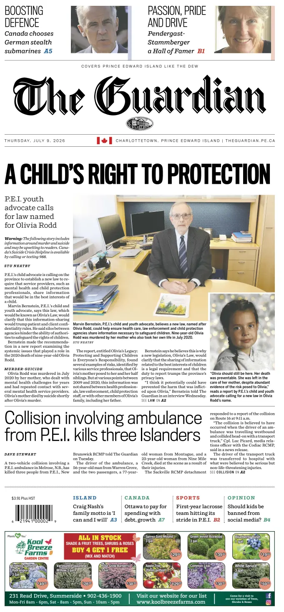 Cover of The Guardian (Charlottetown)