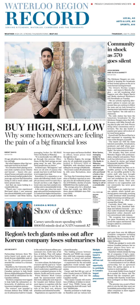 Cover of Waterloo Region Record