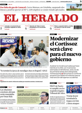 Cover of El Heraldo (Colombia)