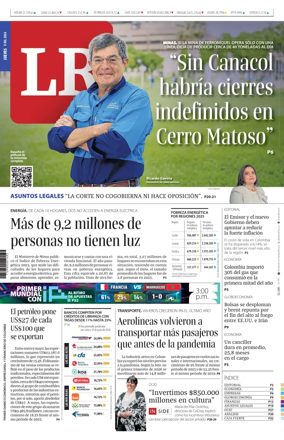 Cover of La Republica (Colombia)
