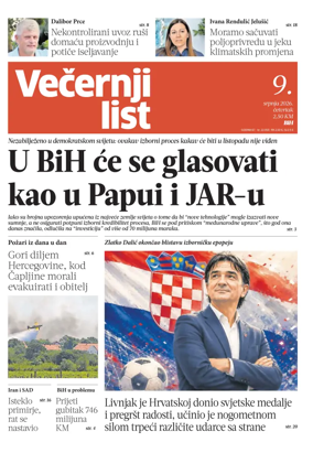 Cover of Vecernji list BiH