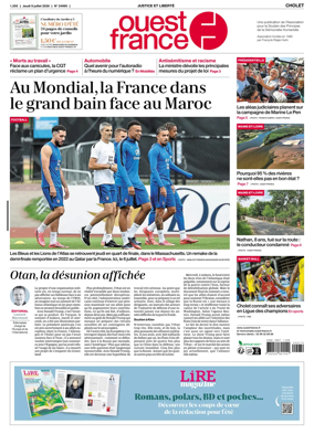 Cover of Ouest France (Cholet)