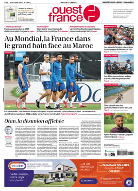 Cover of Ouest France (Nantes / Sud-Loire / Vignoble)