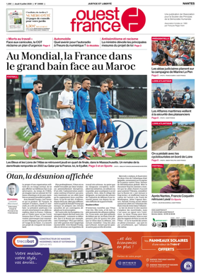 Cover of Ouest France (Nantes)