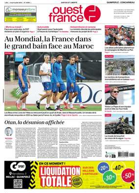 Cover of Ouest-France (Quimperle Concarneau)