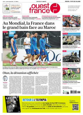 Cover of Ouest France (Redon / Pays de Vilaine)
