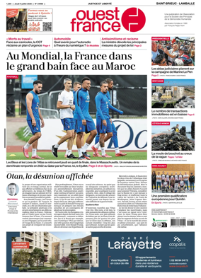 Cover of Ouest-France (Saint-Brieuc Lamballe)