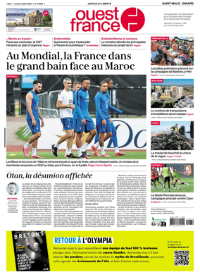 Cover of Ouest France (Saint-Malo)