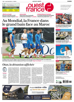 Cover of Ouest France (Vannes)