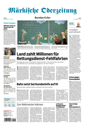 Cover of Markische Oderzeitung Bernau