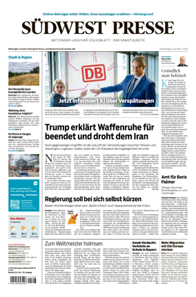 Cover of Sudwest Presse - Metzinger Uracher Volksblatt - Der Ermstalbote