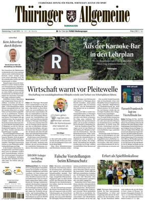 Cover of Thuringer Allgemeine (Nordhausen)