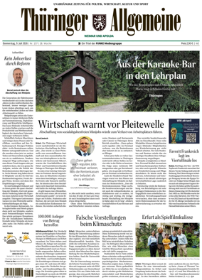 Cover of Thuringer Allgemeine (Weimar)