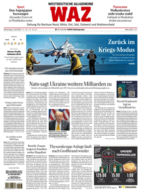 Cover of Westdeutsche Allgemeine Zeitung (Bochum)