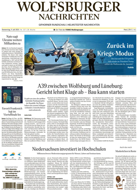 Cover of Wolfsburger Nachrichten (Wolfsburg-Gifhorn)