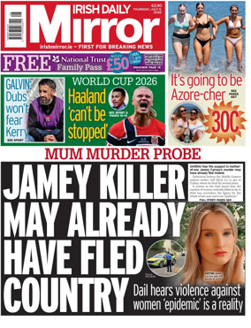 Cover of Irish Daily Mirror