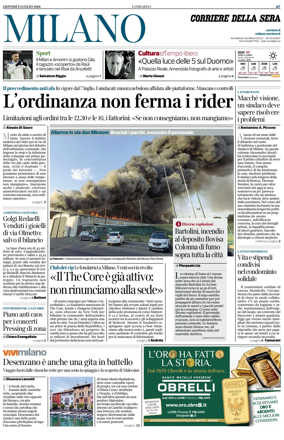 Cover of Corriere della Sera (Milano)