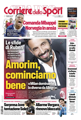 Cover of Corriere dello Sport