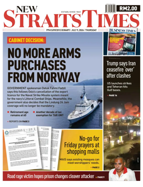 Cover of New Straits Times