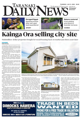 Cover of Taranaki Daily News
