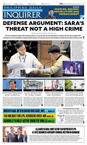 Cover of Philippine Daily Inquirer