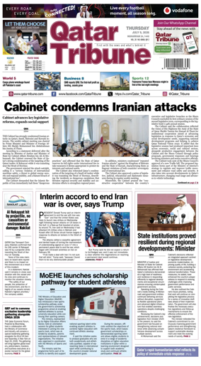 Cover of Qatar Tribune