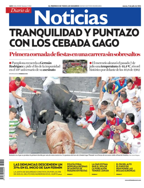 Cover of Diario de Noticias (Spain)