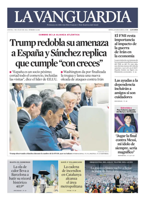 Cover of La Vanguardia