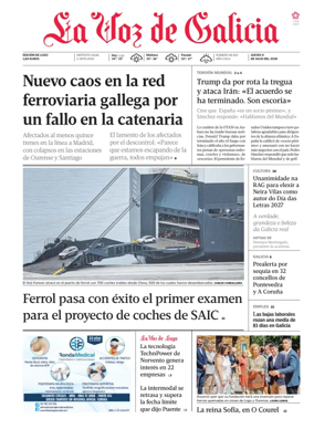 Cover of La Voz de Galicia (Lugo)