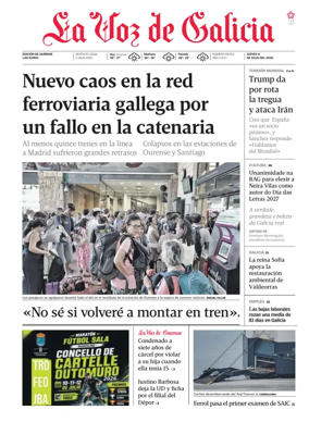 Cover of La Voz de Galicia (Ourense)