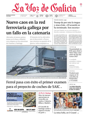 Cover of La Voz de Galicia (Santiago)