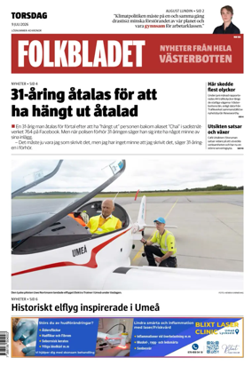 Cover of Folkbladet Vasterbotten