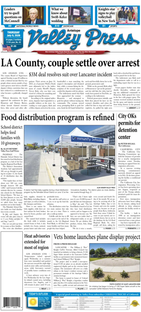 Cover of Antelope Valley Press