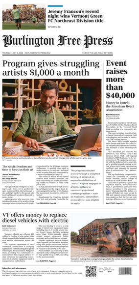 Cover of Burlington Free Press