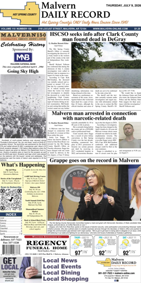 Cover of Malvern Daily Record