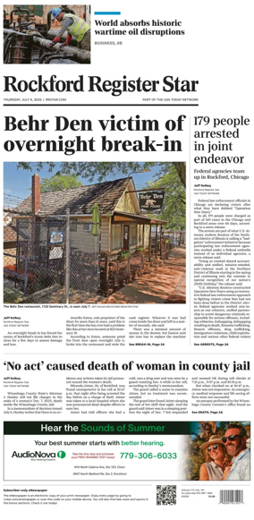 Cover of Rockford Register Star
